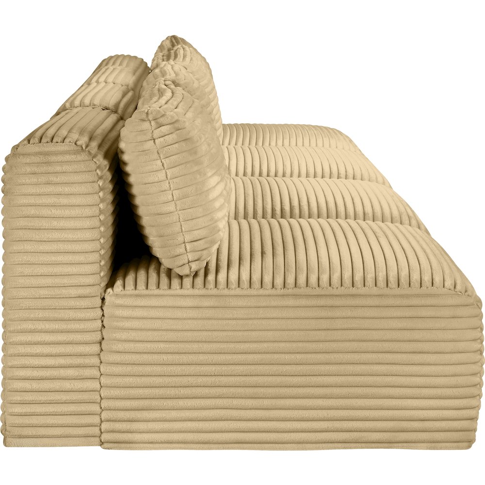 Shaggy Camel Corduroy Performance Fabric Modular Sofa. Picture 3