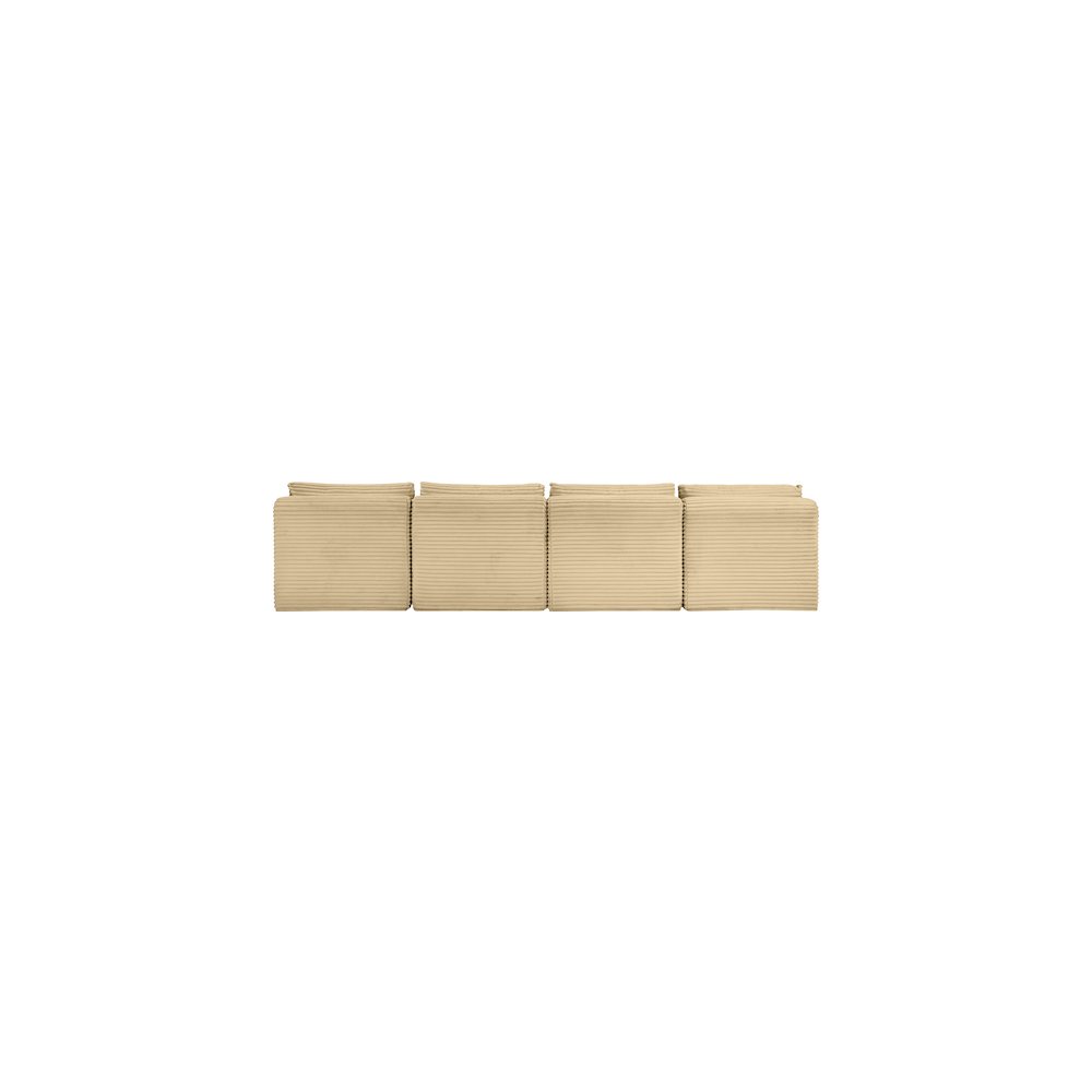 Shaggy Camel Corduroy Performance Fabric Modular Sofa. Picture 4
