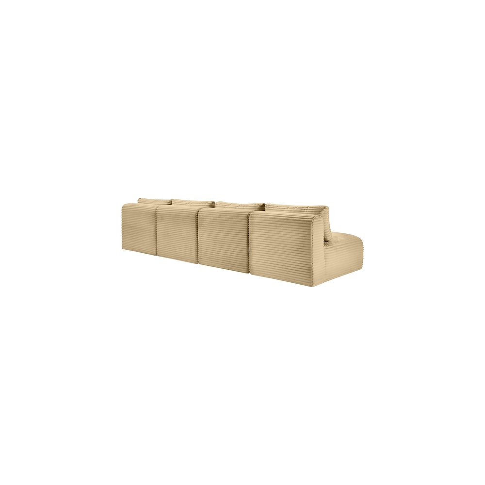Shaggy Camel Corduroy Performance Fabric Modular Sofa. Picture 6