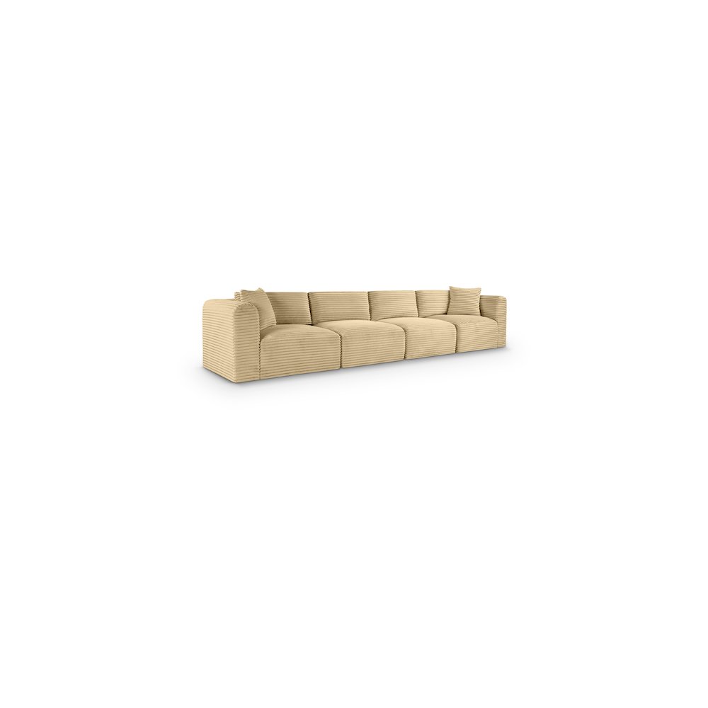 Shaggy Camel Corduroy Performance Fabric Modular Sofa. Picture 1