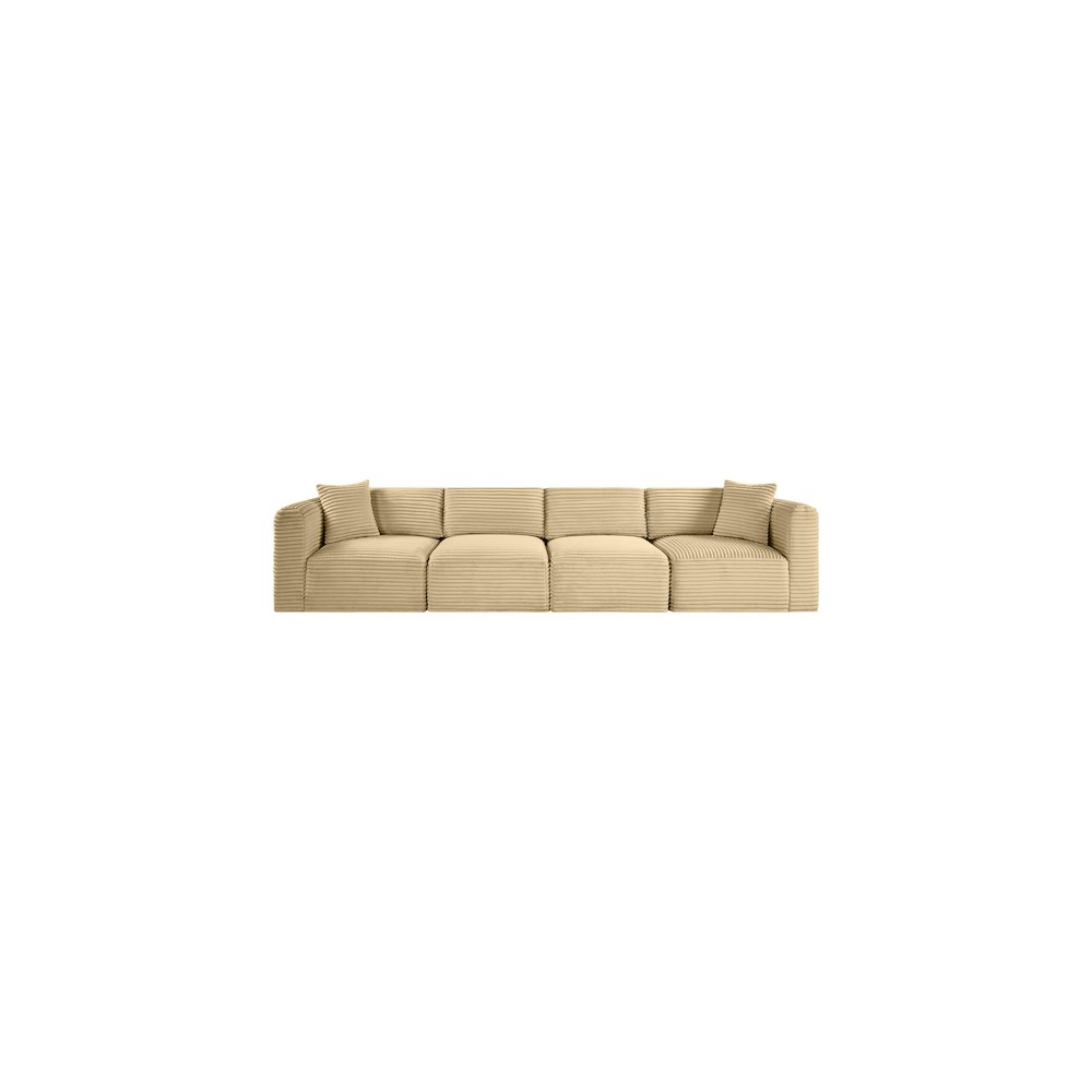 Shaggy Camel Corduroy Performance Fabric Modular Sofa. Picture 2