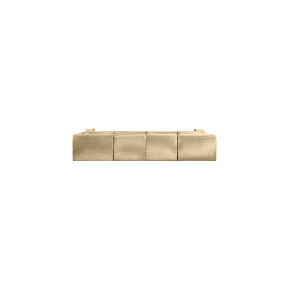 Shaggy Camel Corduroy Performance Fabric Modular Sofa. Picture 4