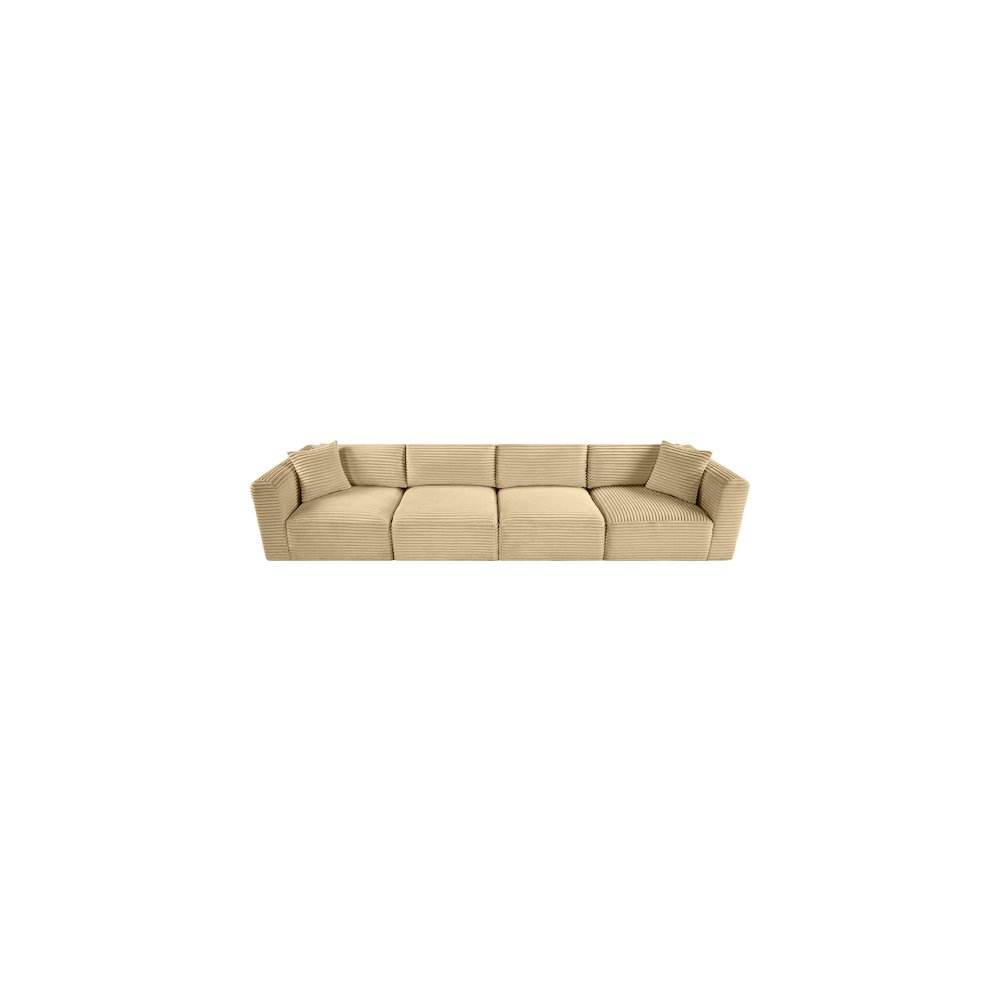 Shaggy Camel Corduroy Performance Fabric Modular Sofa. Picture 5