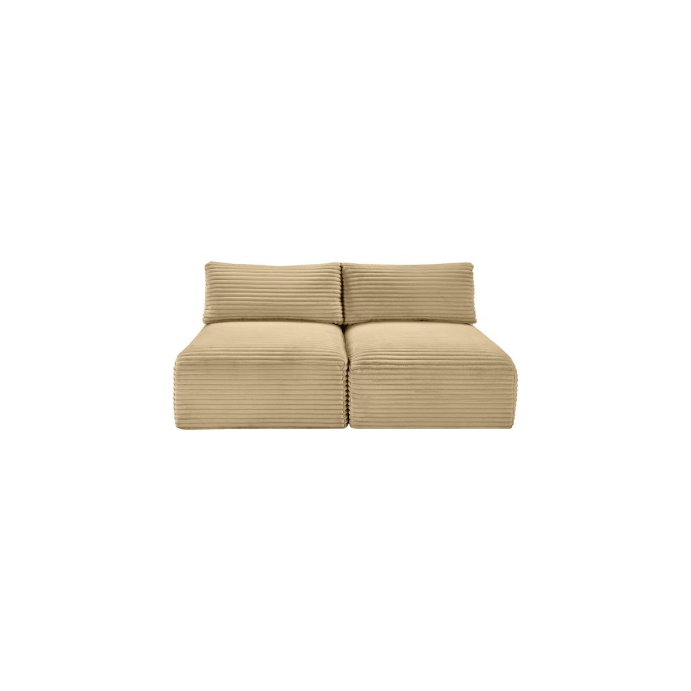Shaggy Camel Corduroy Performance Fabric Modular Sofa. Picture 2