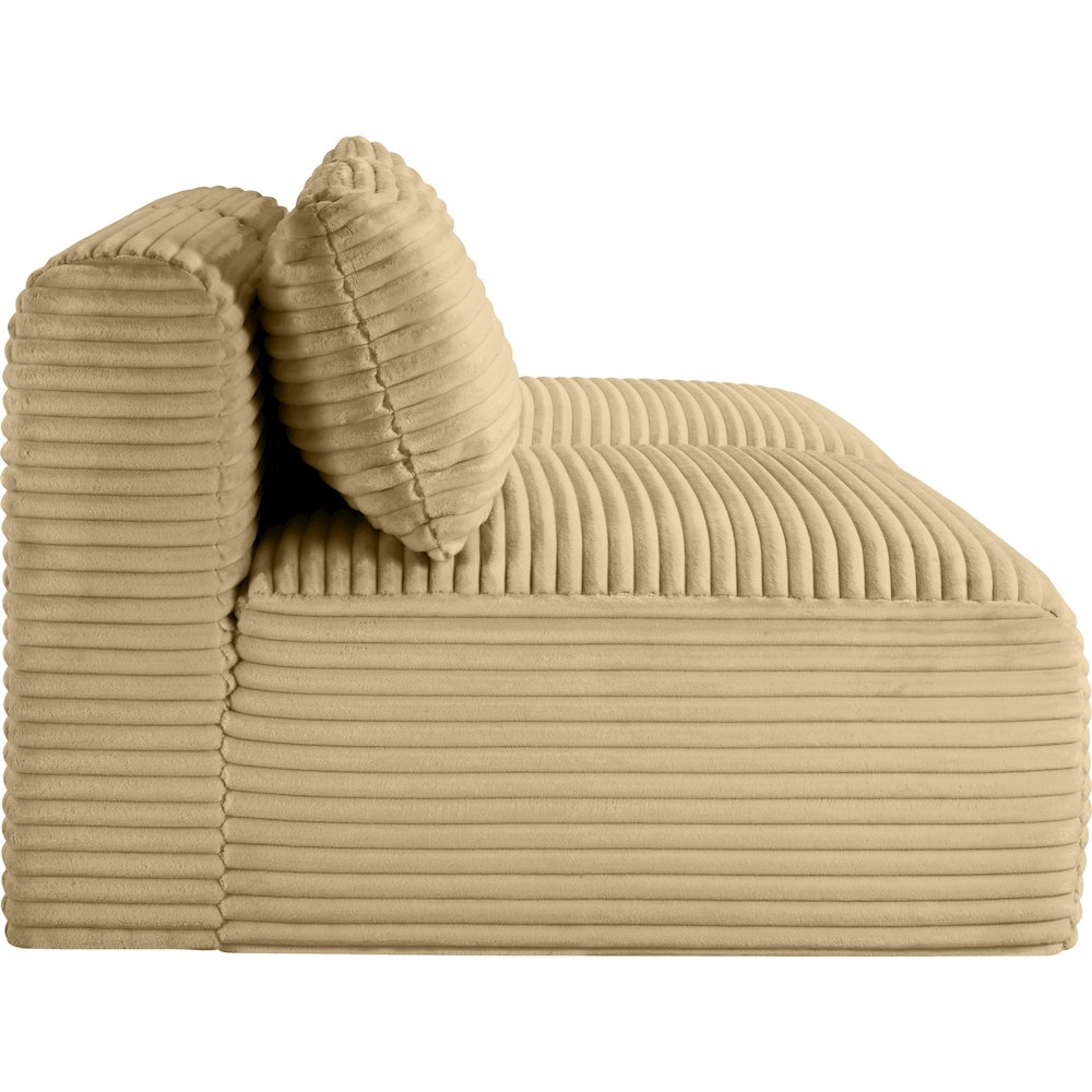 Shaggy Camel Corduroy Performance Fabric Modular Sofa. Picture 3