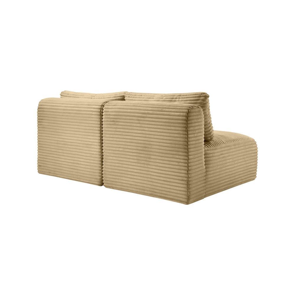 Shaggy Camel Corduroy Performance Fabric Modular Sofa. Picture 6