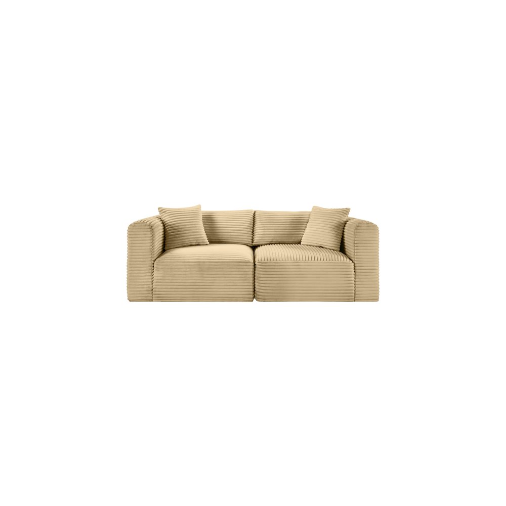 Shaggy Camel Corduroy Performance Fabric Modular Sofa. Picture 2