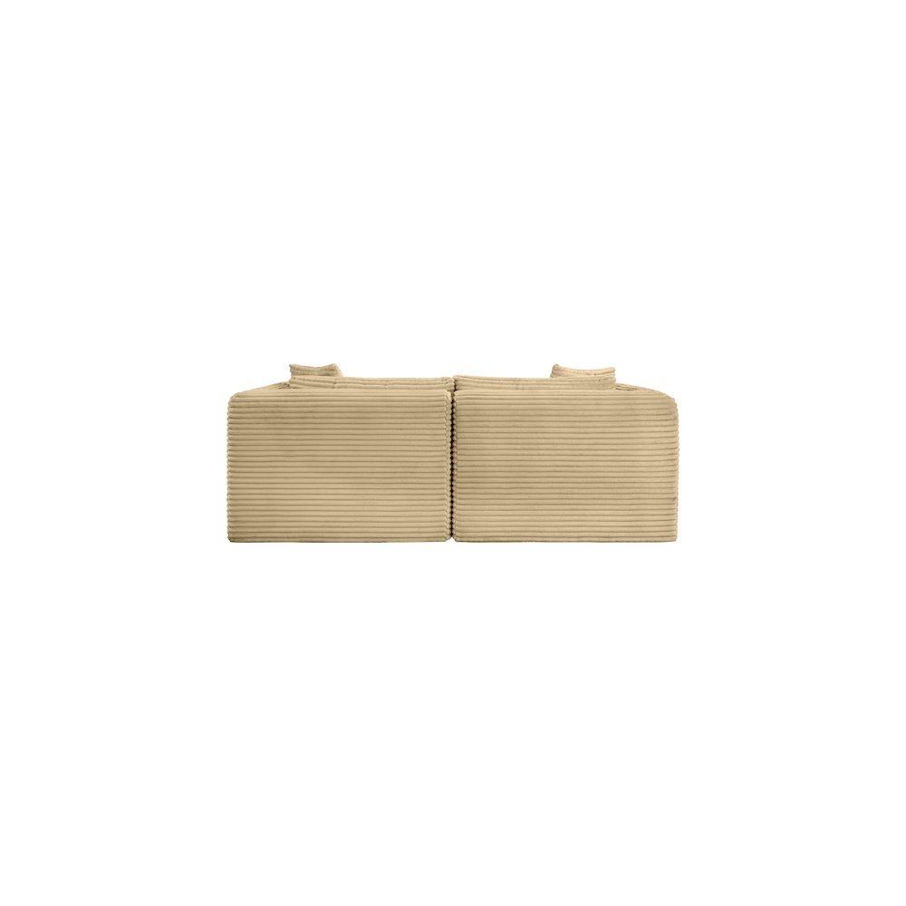Shaggy Camel Corduroy Performance Fabric Modular Sofa. Picture 4