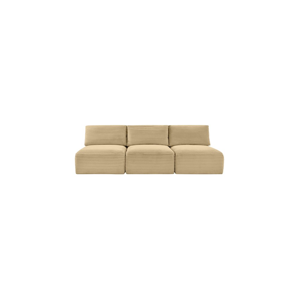 Shaggy Camel Corduroy Performance Fabric Modular Sofa. Picture 2