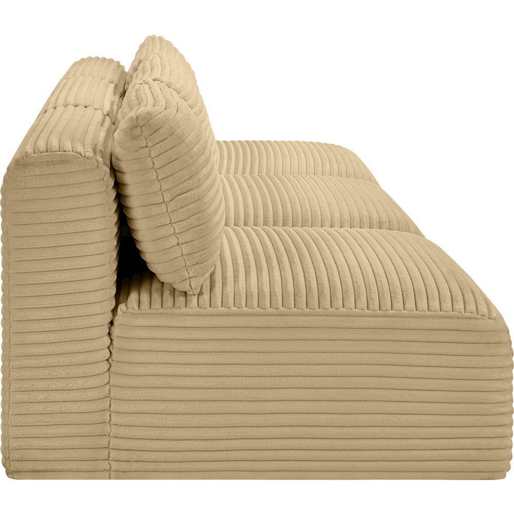 Shaggy Camel Corduroy Performance Fabric Modular Sofa. Picture 3