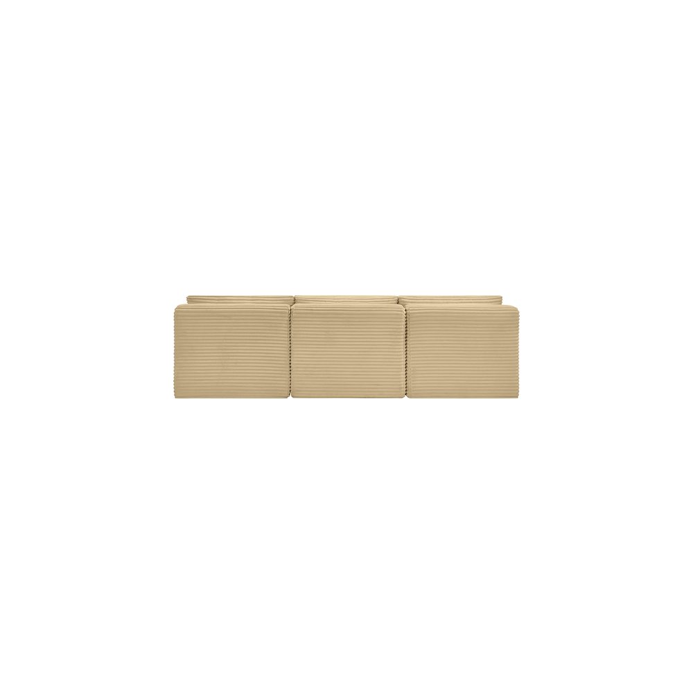 Shaggy Camel Corduroy Performance Fabric Modular Sofa. Picture 4