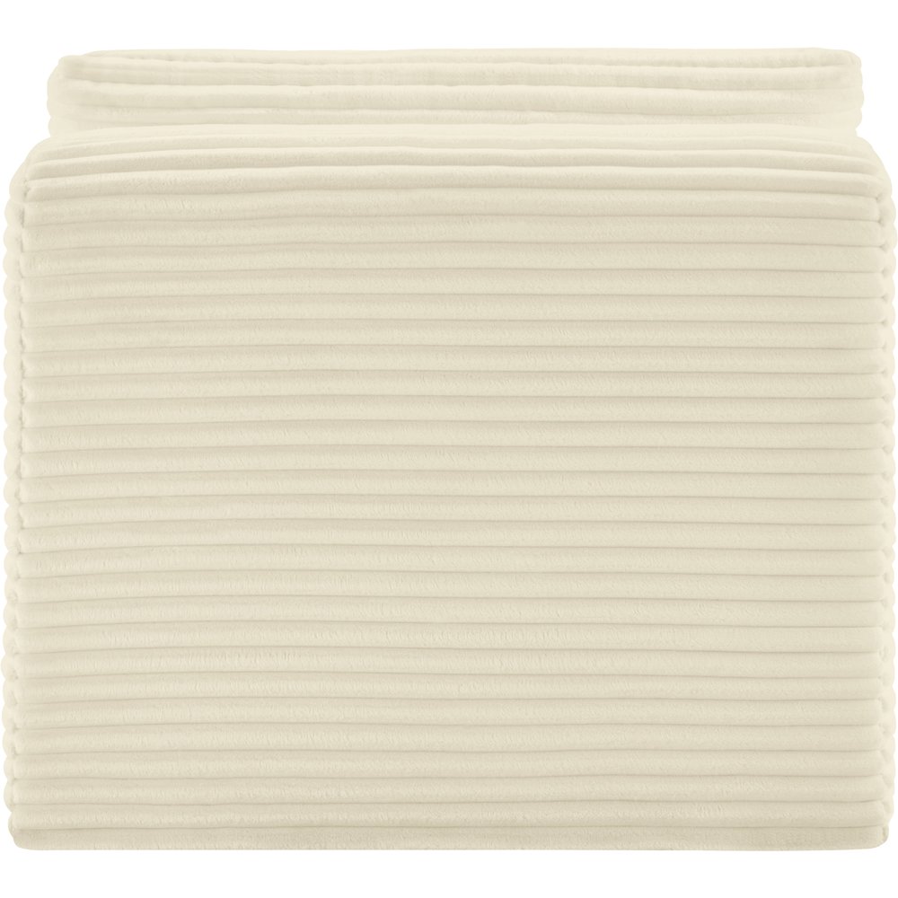 Shaggy Cream Corduroy Performance Fabric Armless Chair. Picture 4