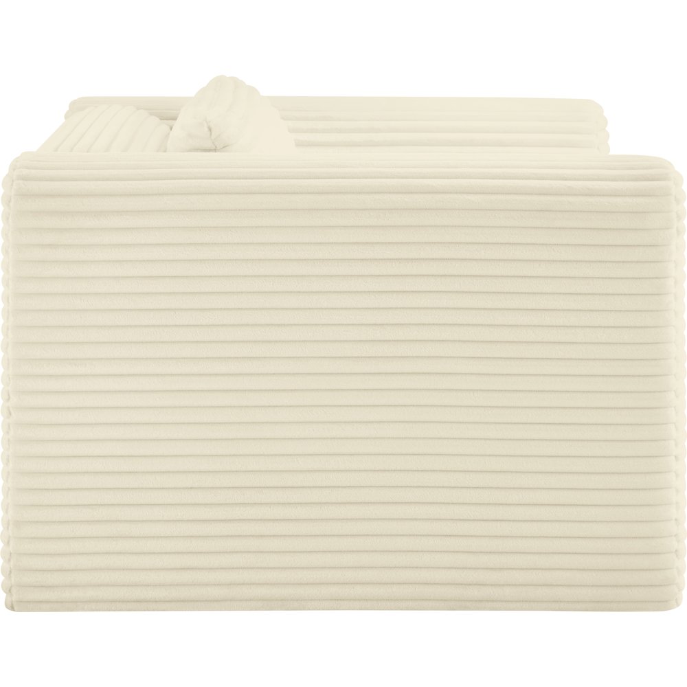 Shaggy Cream Corduroy Performance Fabric Arm Chair. Picture 3
