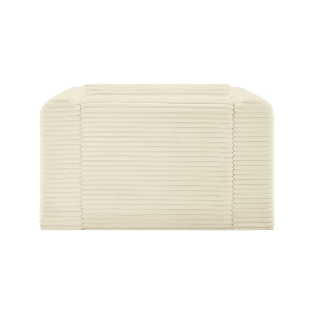 Shaggy Cream Corduroy Performance Fabric Arm Chair. Picture 4