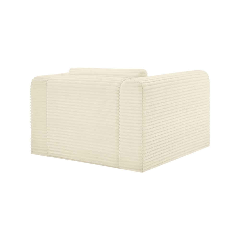 Shaggy Cream Corduroy Performance Fabric Arm Chair. Picture 6