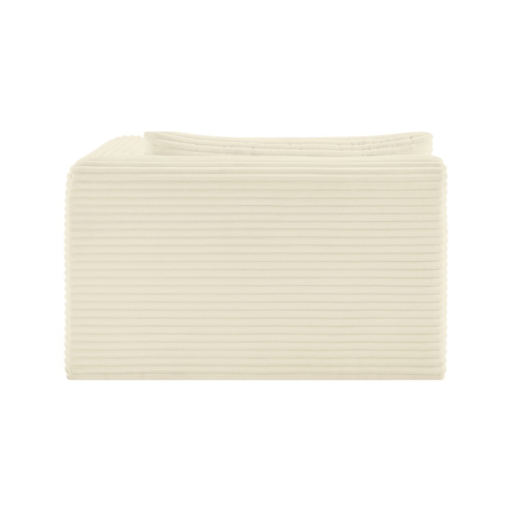 Shaggy Cream Corduroy Performance Fabric Chaise. Picture 3