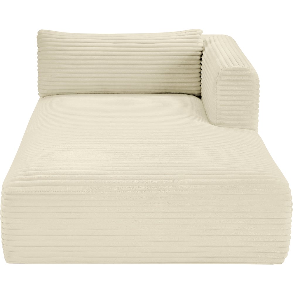 Shaggy Cream Corduroy Performance Fabric Chaise. Picture 5