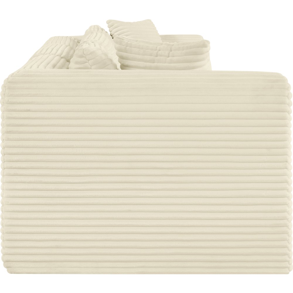 Shaggy Cream Corduroy Performance Fabric Modular Sofa. Picture 3