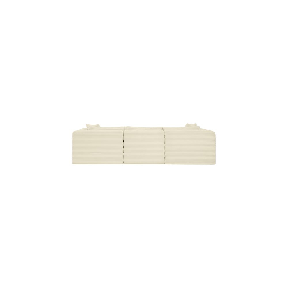 Shaggy Cream Corduroy Performance Fabric Modular Sofa. Picture 4