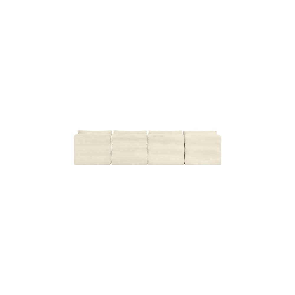 Shaggy Cream Corduroy Performance Fabric Modular Sofa. Picture 4