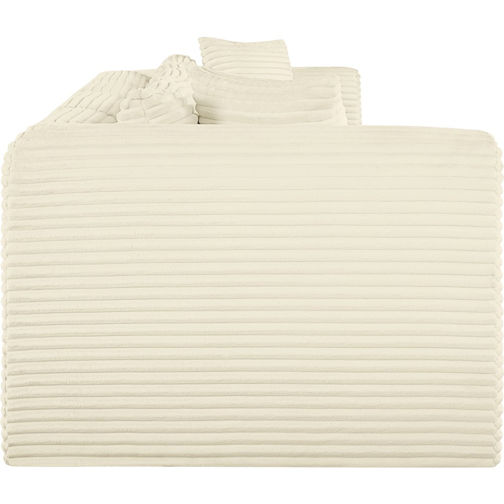 Shaggy Cream Corduroy Performance Fabric Modular Sofa. Picture 3