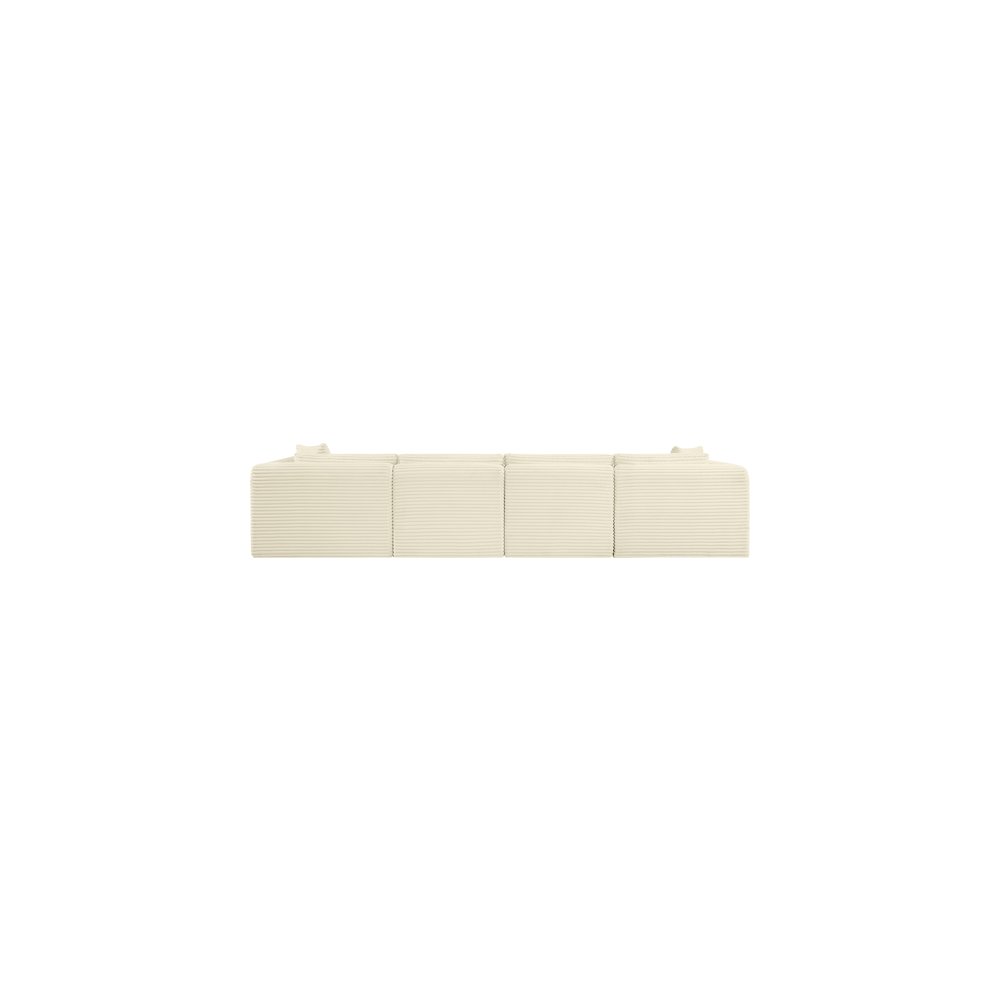 Shaggy Cream Corduroy Performance Fabric Modular Sofa. Picture 4