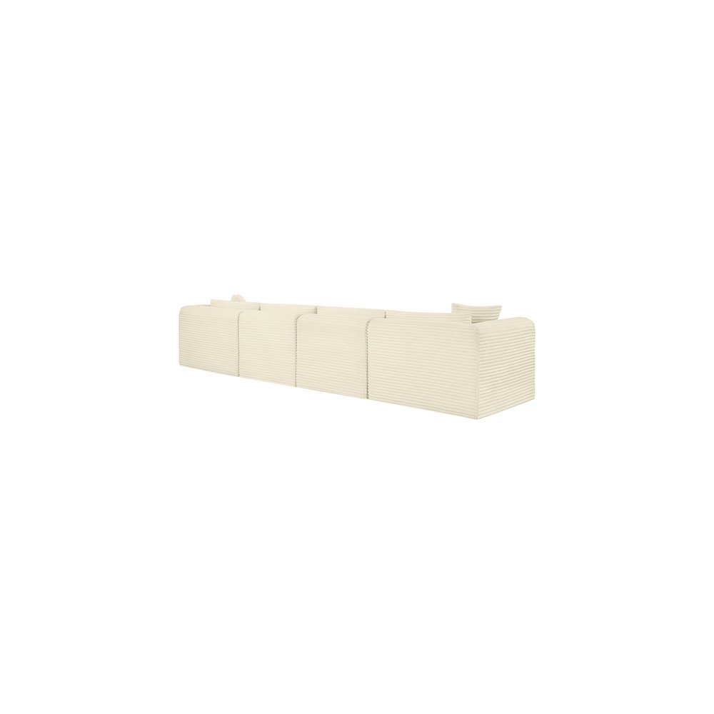 Shaggy Cream Corduroy Performance Fabric Modular Sofa. Picture 6