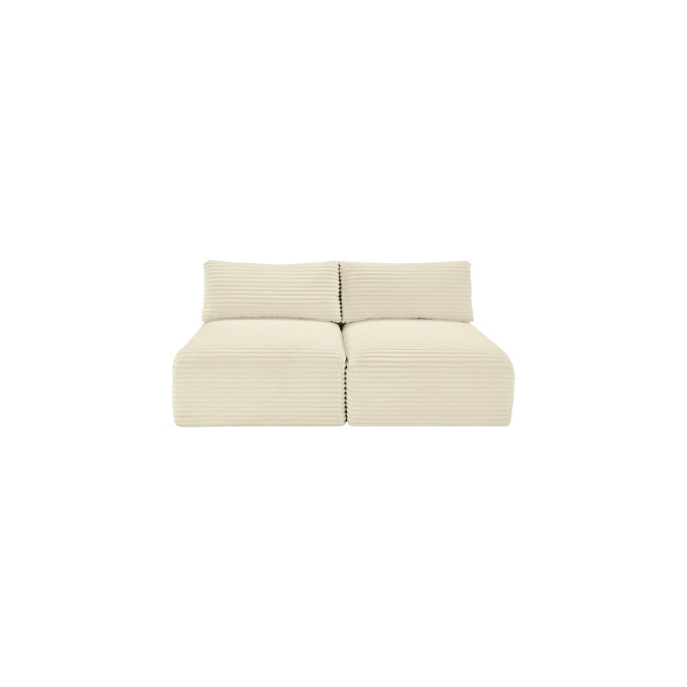 Shaggy Cream Corduroy Performance Fabric Modular Sofa. Picture 2