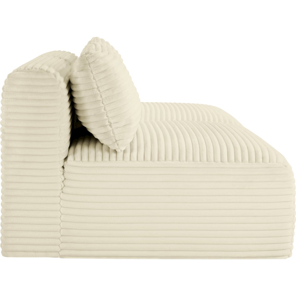 Shaggy Cream Corduroy Performance Fabric Modular Sofa. Picture 3