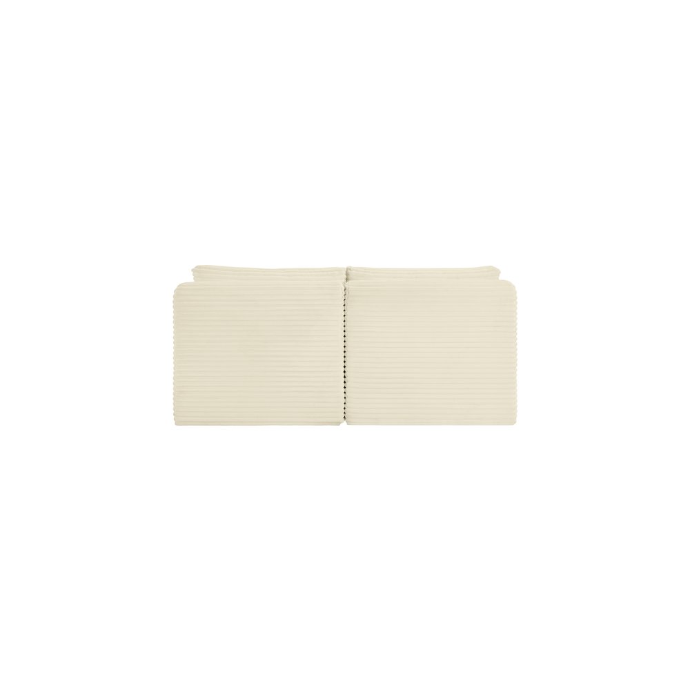 Shaggy Cream Corduroy Performance Fabric Modular Sofa. Picture 4
