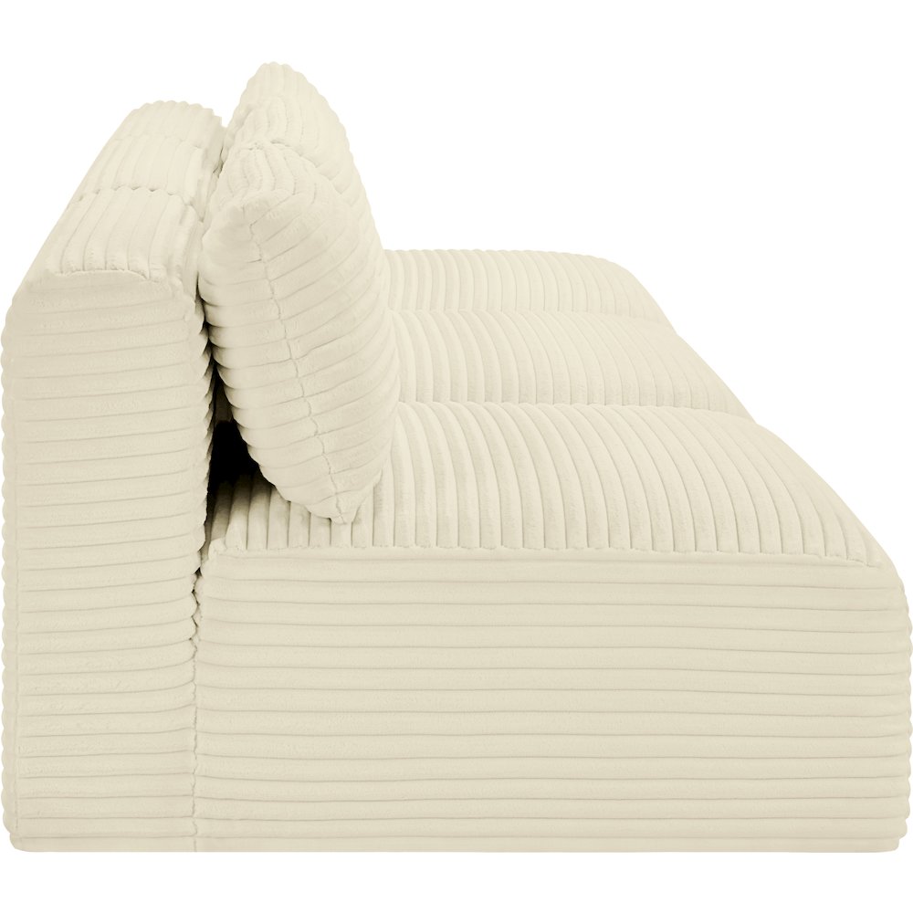 Shaggy Cream Corduroy Performance Fabric Modular Sofa. Picture 3