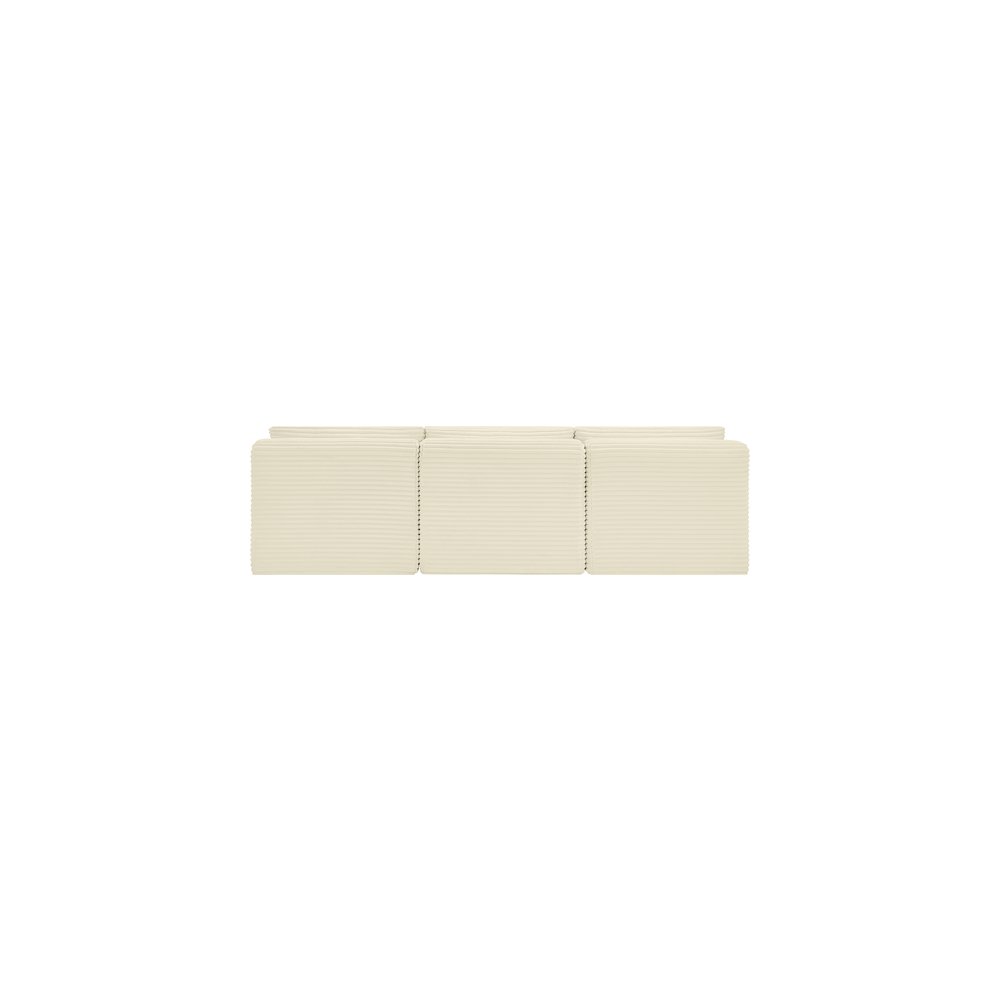 Shaggy Cream Corduroy Performance Fabric Modular Sofa. Picture 4