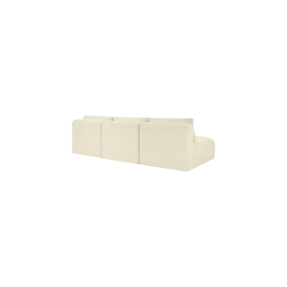 Shaggy Cream Corduroy Performance Fabric Modular Sofa. Picture 6