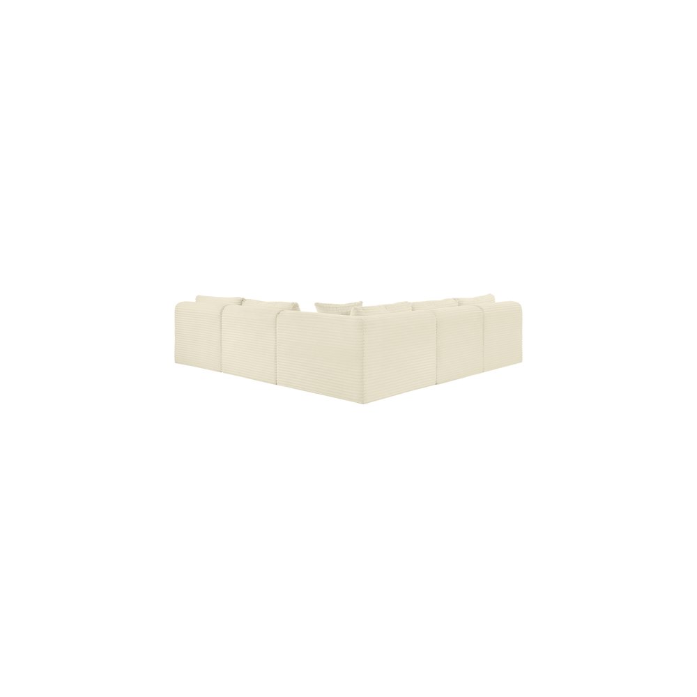 Shaggy Cream Corduroy Performance Fabric Modular Sectional. Picture 4