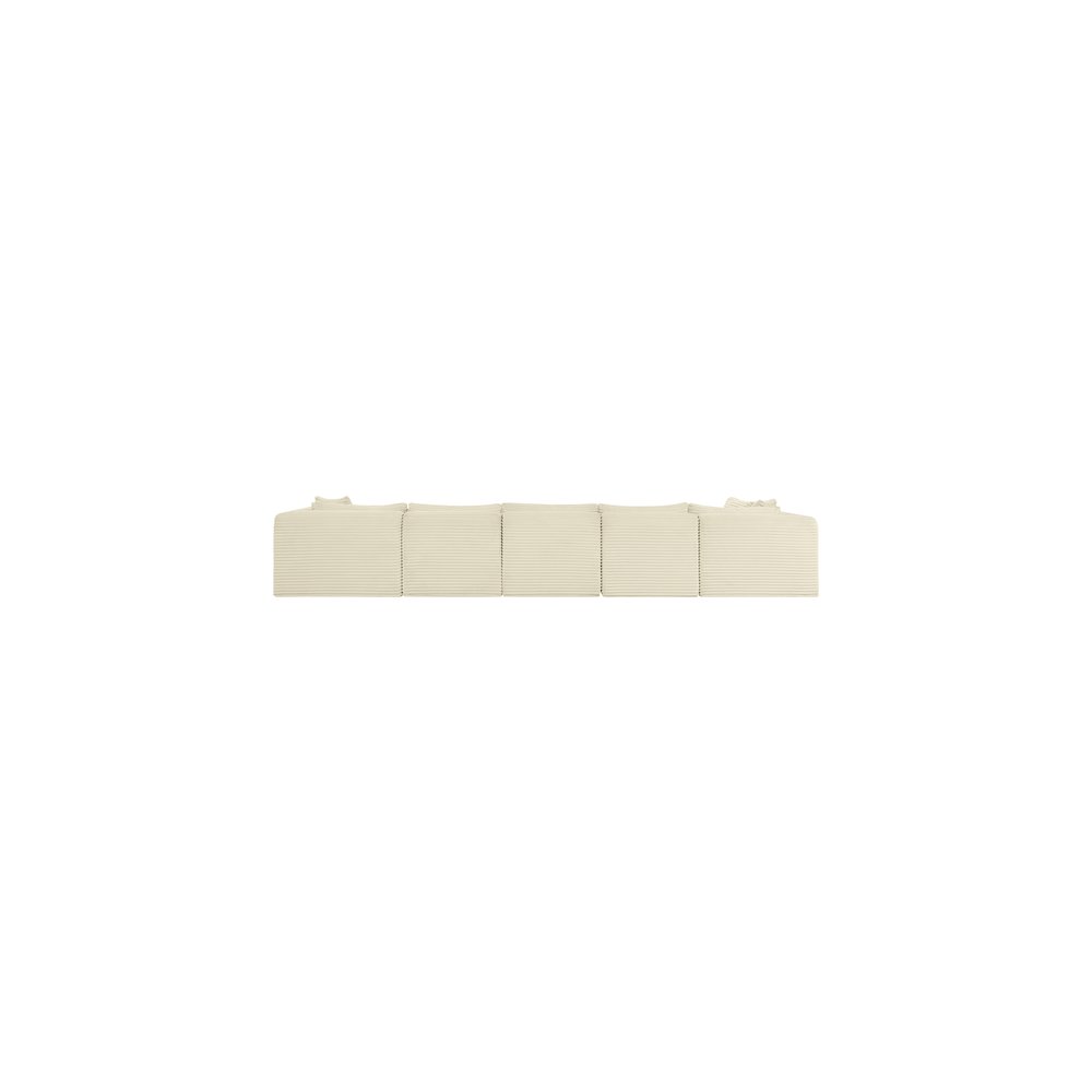 Shaggy Cream Corduroy Performance Fabric Modular Sectional. Picture 3