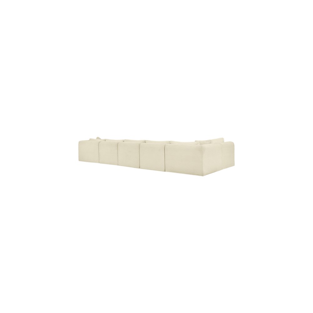 Shaggy Cream Corduroy Performance Fabric Modular Sectional. Picture 5