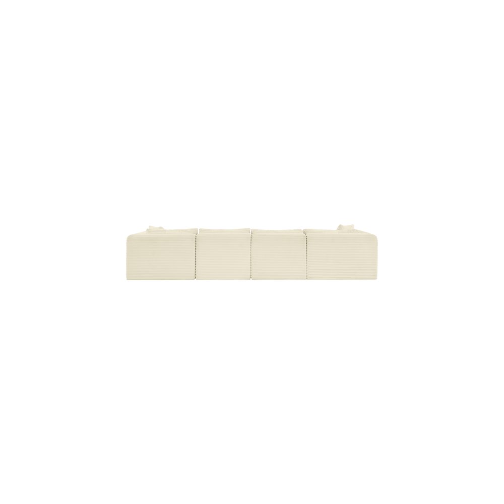 Shaggy Cream Corduroy Performance Fabric Modular Sectional. Picture 4