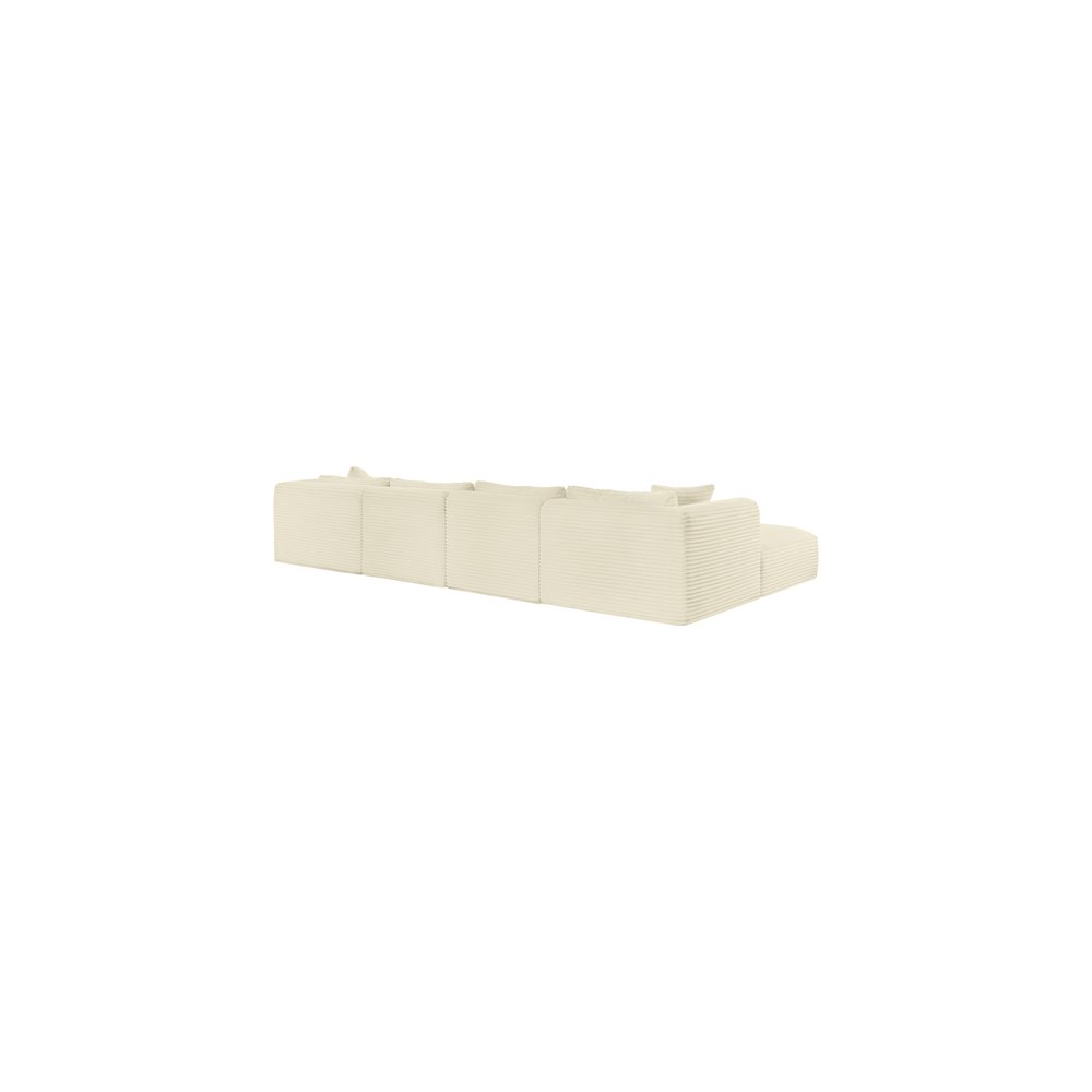 Shaggy Cream Corduroy Performance Fabric Modular Sectional. Picture 6