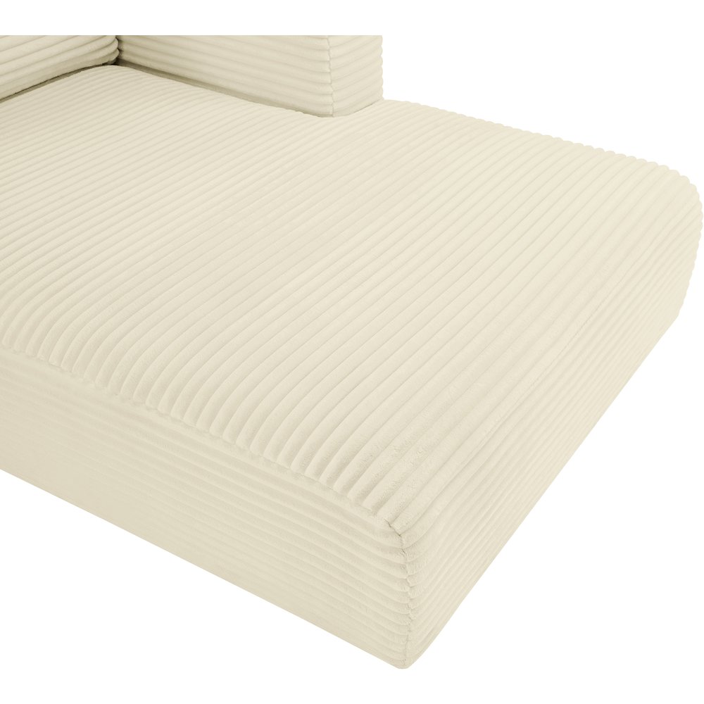 Shaggy Cream Corduroy Performance Fabric Modular Sectional. Picture 9