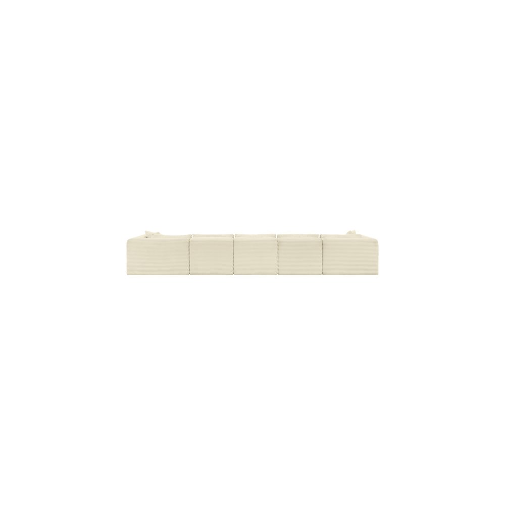 Shaggy Cream Corduroy Performance Fabric Modular Sectional. Picture 4