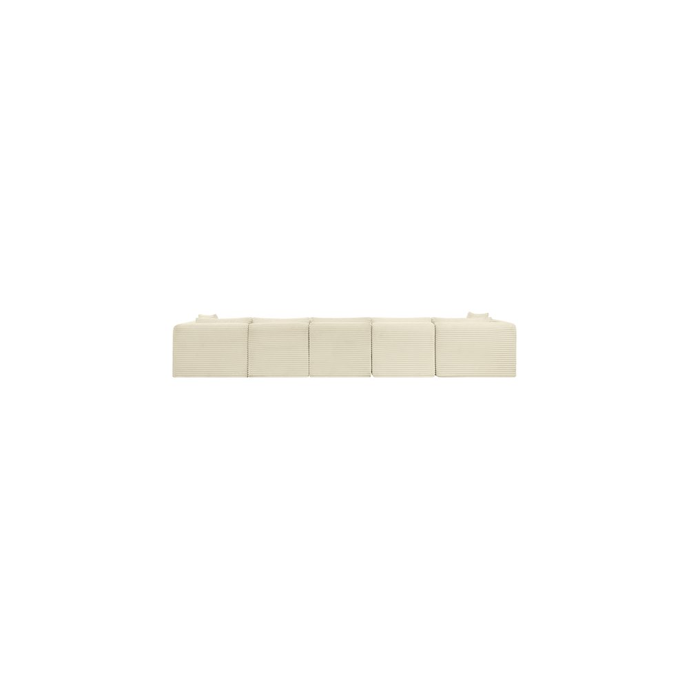 Shaggy Cream Corduroy Performance Fabric Modular Sectional. Picture 4