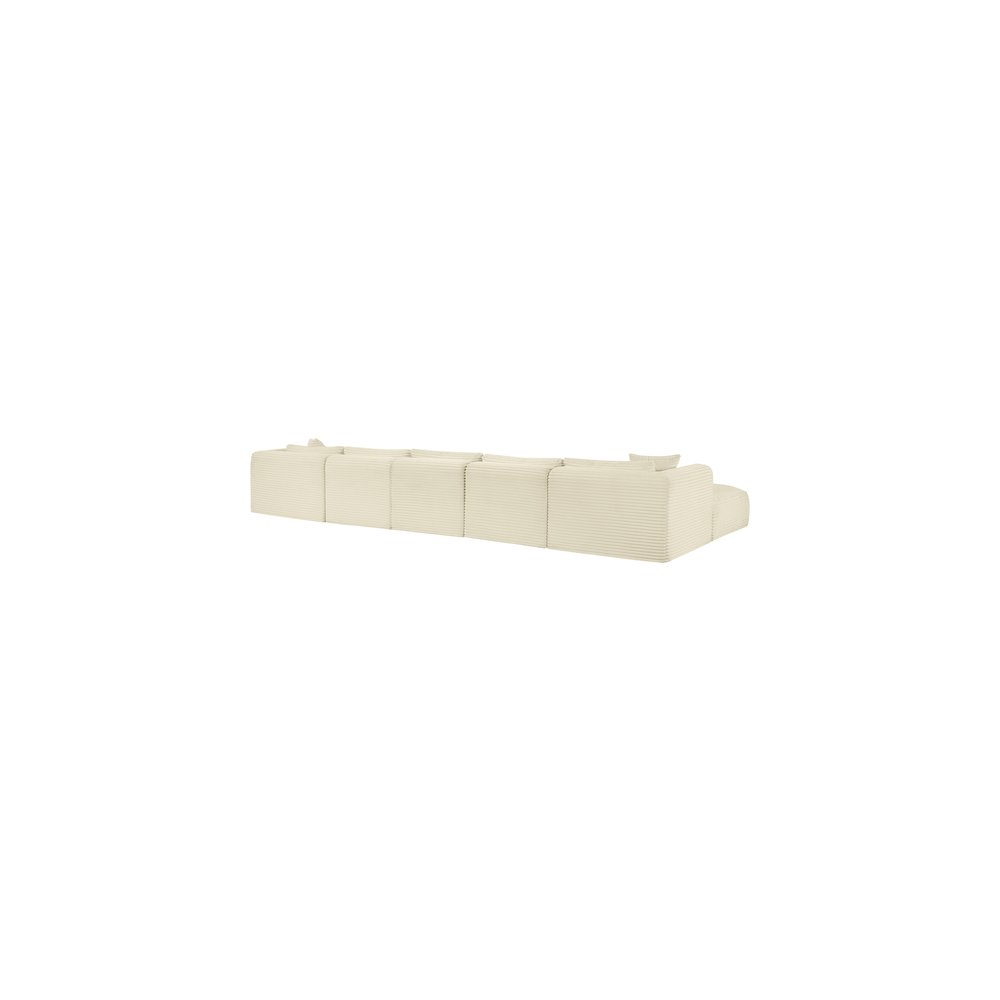 Shaggy Cream Corduroy Performance Fabric Modular Sectional. Picture 6