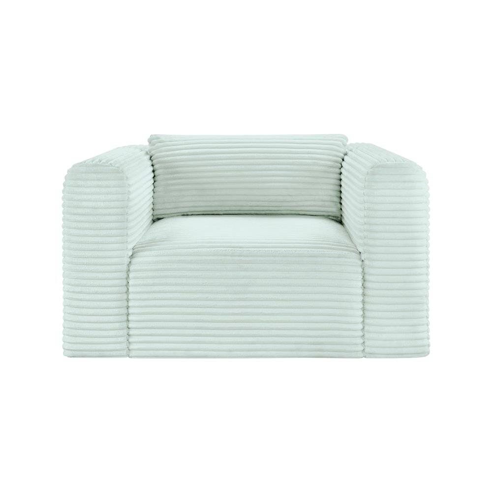 Shaggy Mint Corduroy Performance Fabric Arm Chair. Picture 2