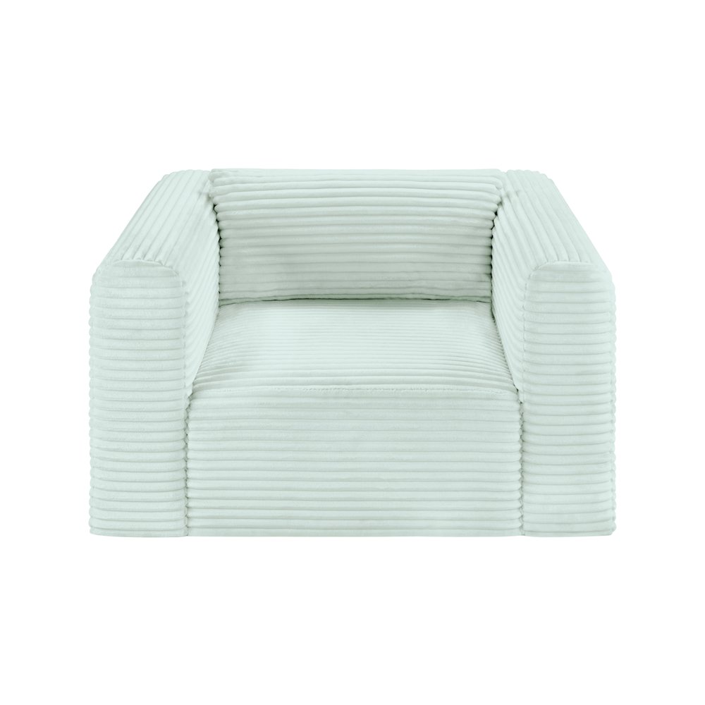 Shaggy Mint Corduroy Performance Fabric Arm Chair. Picture 5