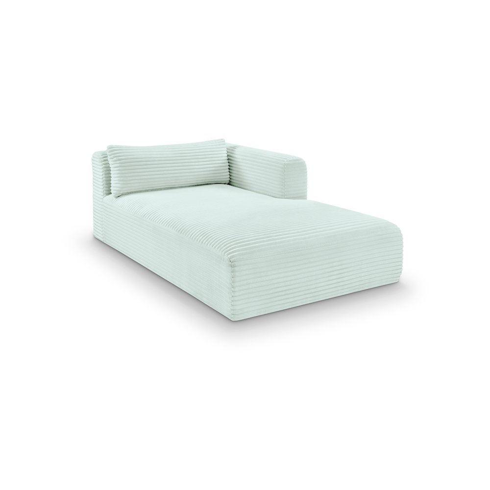 Shaggy Mint Corduroy Performance Fabric Chaise. Picture 1