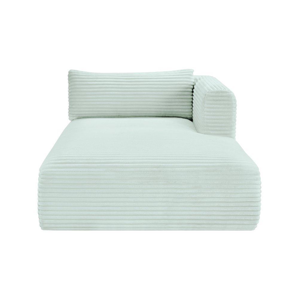 Shaggy Mint Corduroy Performance Fabric Chaise. Picture 2