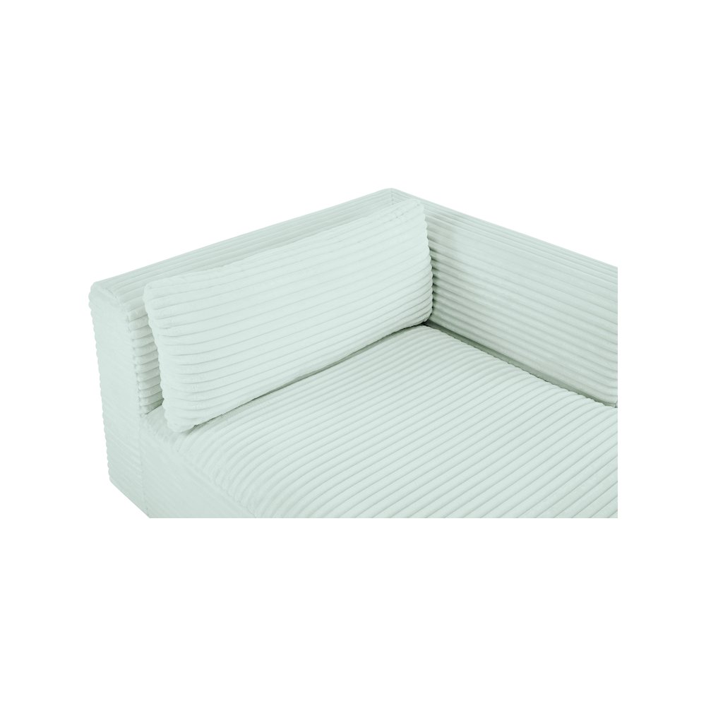 Shaggy Mint Corduroy Performance Fabric Chaise. Picture 7