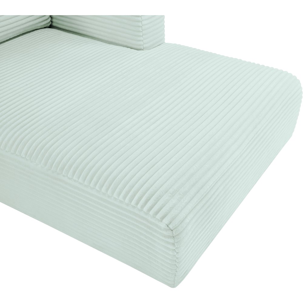 Shaggy Mint Corduroy Performance Fabric Chaise. Picture 8