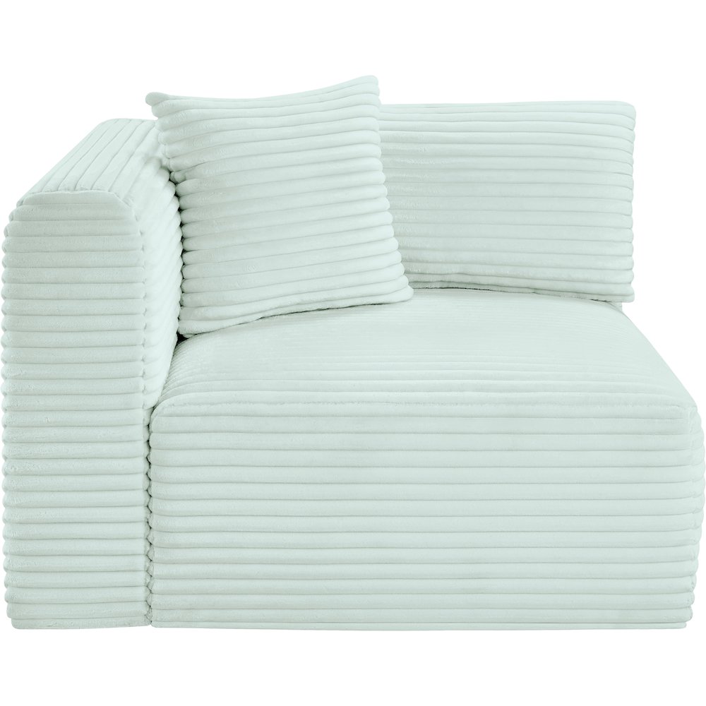 Shaggy Mint Corduroy Performance Fabric Corner Chair. Picture 2