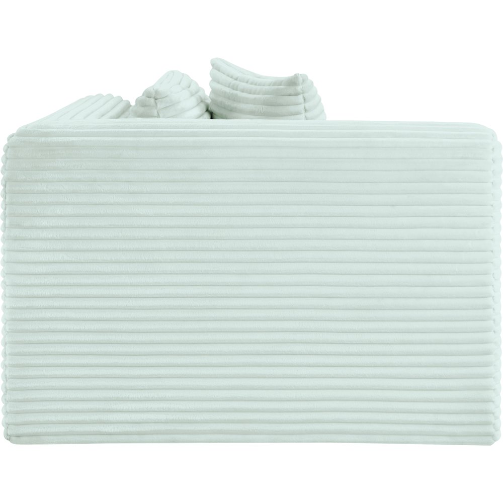 Shaggy Mint Corduroy Performance Fabric Corner Chair. Picture 4